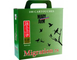 PACK 100 CARTOUCHES MARY ARM MIGRATION 28 BJ 5.5+6.5 CALIBRE 20