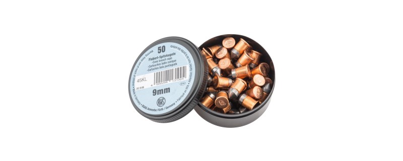 50 BALLES CONIQUES 9MM FLOBERT RWS