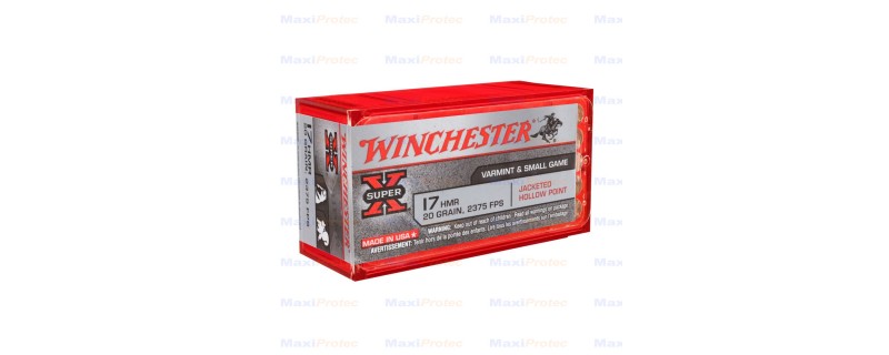 50 CARTOUCHES WINCHESTER 17HMR SUPER X 20GR JHP