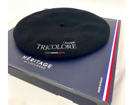 BERET NOIR CHASSE TRICOLORE