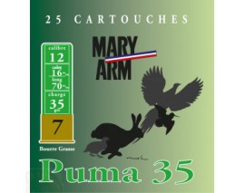 25 CARTOUCHES MARY ARM PUMA 35 CALIBRE 12  PLOMB 8